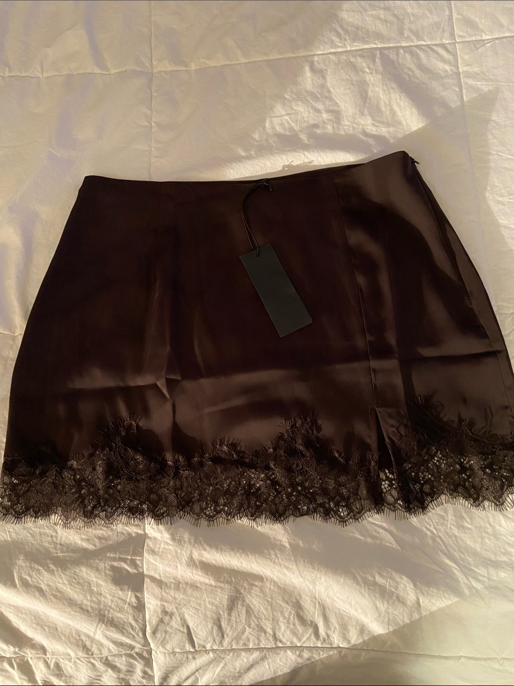 🤎Mini Skirt with Lace Hem🤎